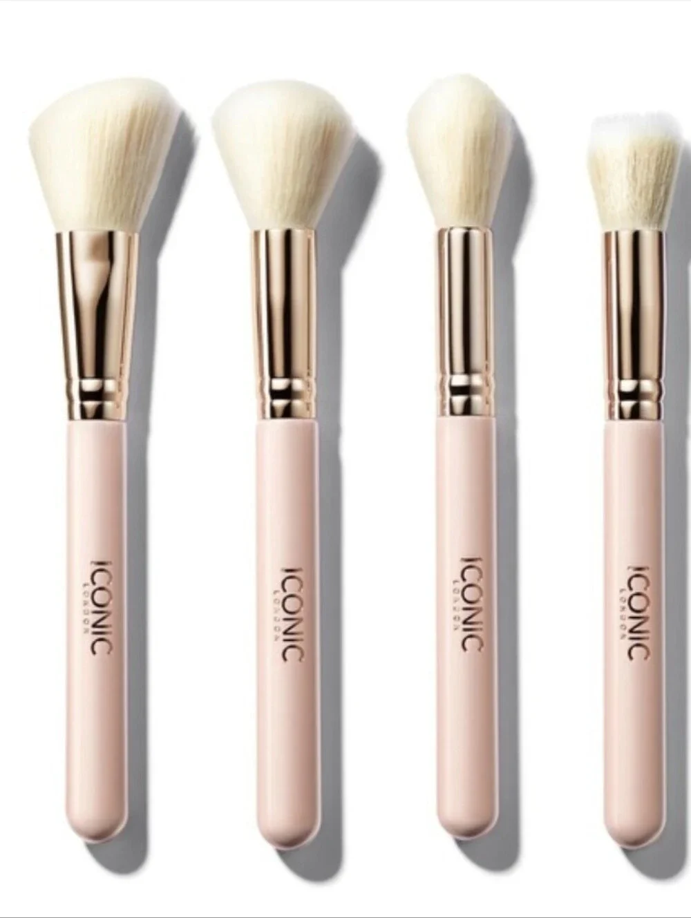 ICONIC London Blush Pink Brush Set with Rose-Gold Ferrules New